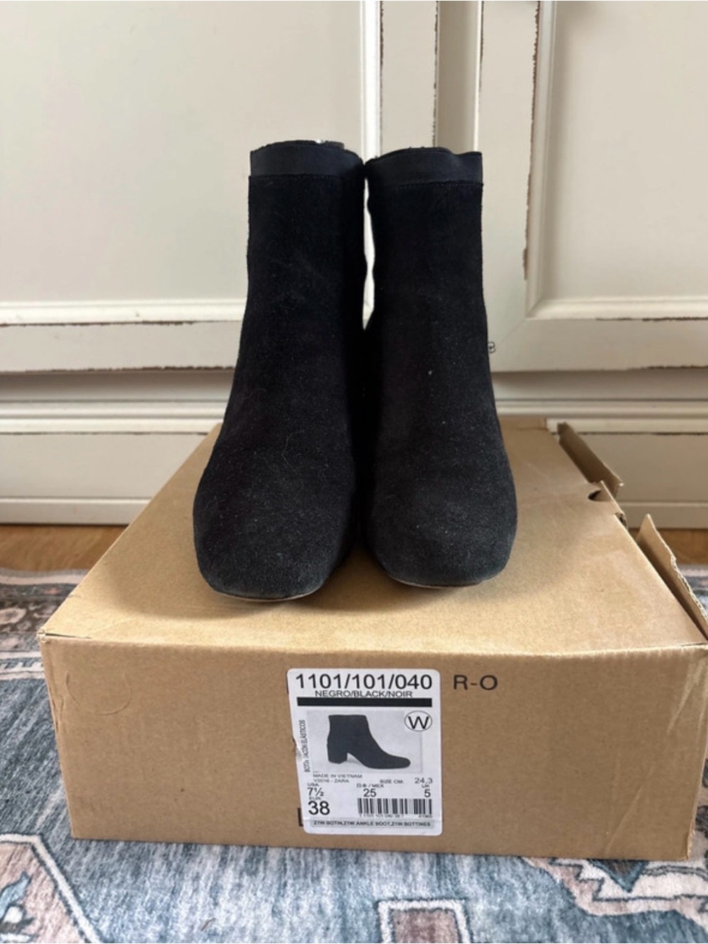 Zara Black Suede Ankle Booties